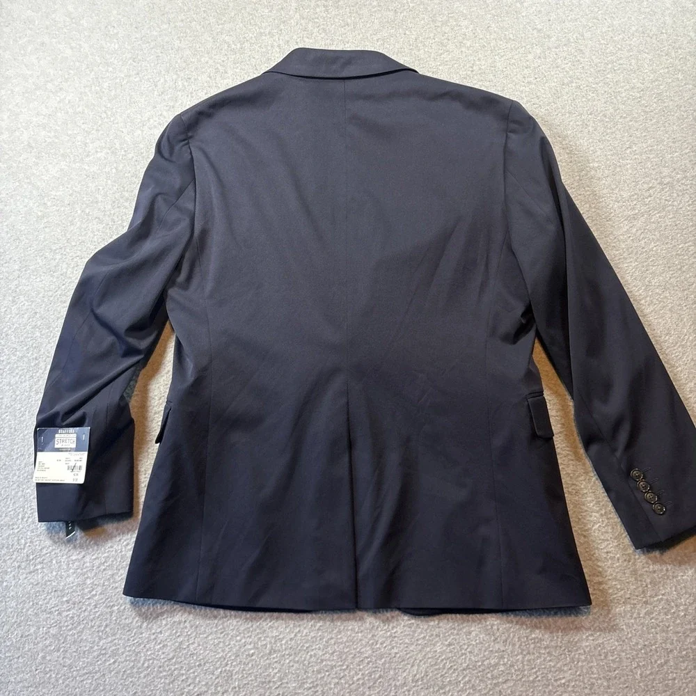 Stafford Stretch Blazer Navy Blue 42 Sh Men's Single Vent 2 Button Classic Fit